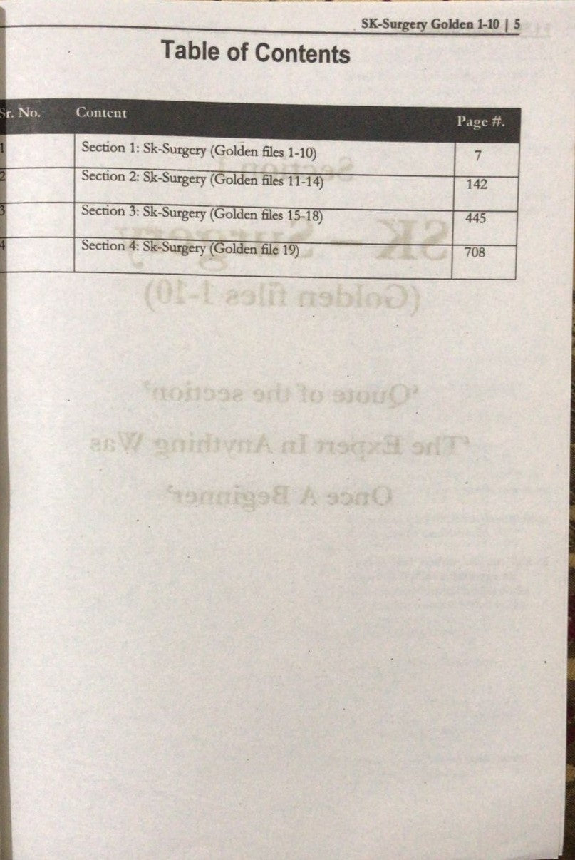SK Surgery Golden Files FCPS-1 3rd Edition